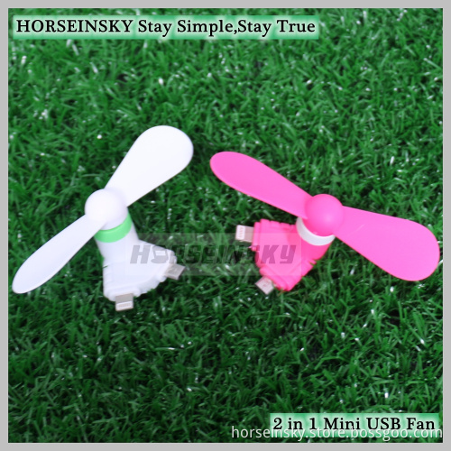 Customized Triangle 2 in 1 Mini USB Fan for iPhone and Android